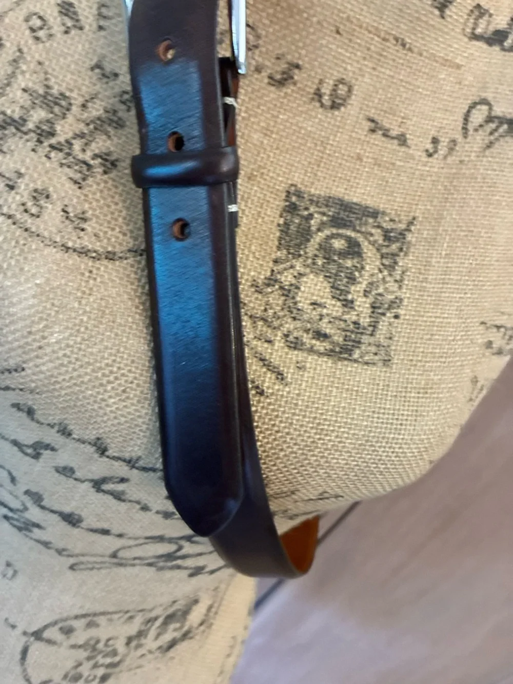 J. Crew Genuine Brown Leather Men’s Belt made in USA heritage preppy classic  40
